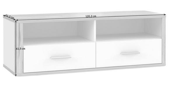 TV-ELEMENT 120,2/41,5/41,3 cm  - Eichefarben/Alufarben, KONVENTIONELL, Holzwerkstoff/Kunststoff (120,2/41,5/41,3cm) - Xora