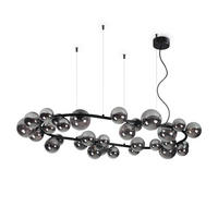 HÄNGELEUCHTE 143/40/216,5 cm  - Schwarz, Design, Glas/Metall (143/40/216,5cm) - Ideal Lux