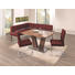 ECKBANK Echtleder Bordeaux, Chromfarben - Chromfarben/Bordeaux, Design, Leder/Metall (165/206cm) - Novel