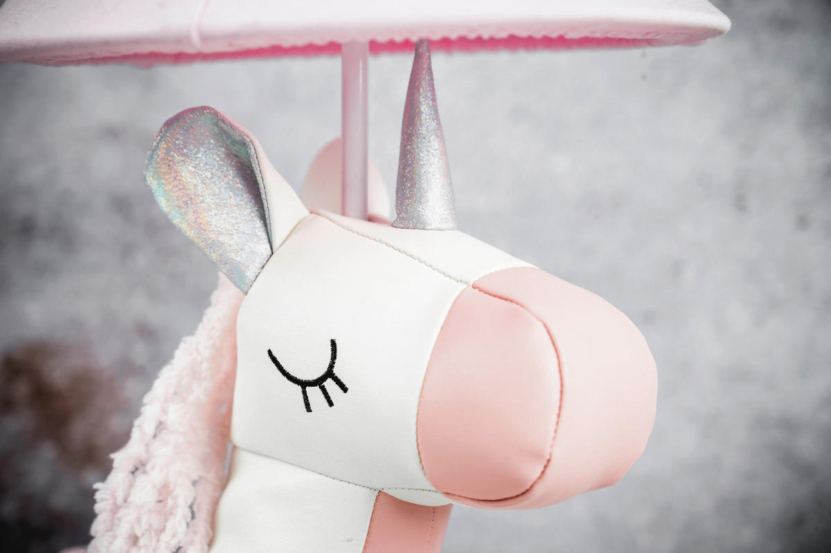 LED-KINDERTISCHLEUCHTE Elsa das Einhorn 26/30/51 cm   - Rosa/Weiß, LIFESTYLE, Textil/Metall (26/30/51cm) - Happy Lamps