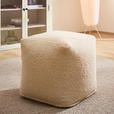 POUF Bouclé Uni Naturfarben 40/40/40 cm  - Naturfarben, Trend, Textil (40/40/40cm) - Linea Natura