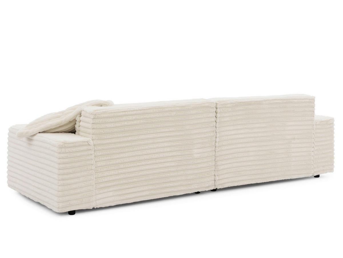 ECKSOFA Cord Beige  - Beige/Schwarz, Design, Kunststoff/Textil (251/142cm) - P & B