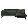 ECKSOFA Samt Schwarz  - Schwarz, Design, Textil/Metall (241/200cm) - Carryhome