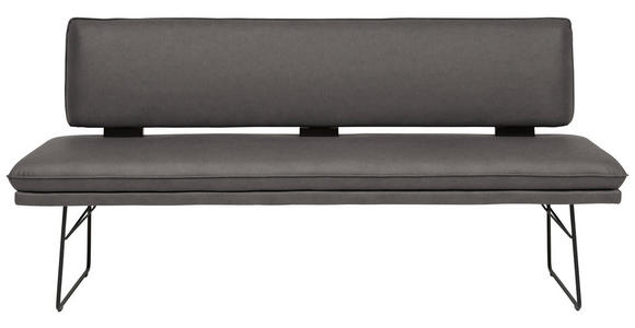 SITZBANK in Metall, Textil Anthrazit, Schwarz  - Anthrazit/Schwarz, Design, Textil/Metall (195/91/65cm) - Dieter Knoll