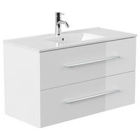 WASCHTISCHKOMBI 101 cm  - Weiß Hochglanz/Weiß, Basics, Keramik/Holzwerkstoff (101cm) - MID.YOU