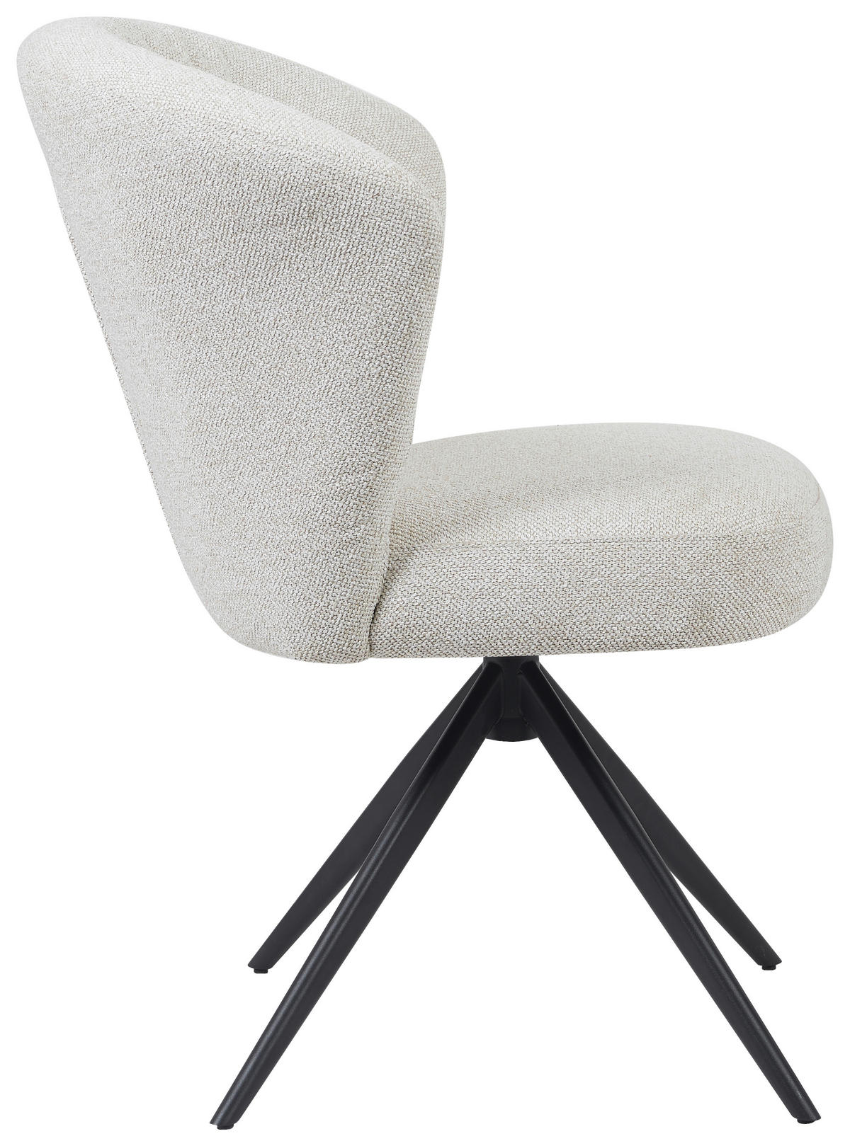 STUHL - Beige/Schwarz, Design, Textil/Metall (64/89/58cm) - Stylife