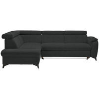 ECKSOFA in Webstoff Anthrazit  - Anthrazit/Schwarz, Design, Textil/Metall (203/260cm) - Stylife