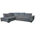 ECKSOFA in Cord Grau  - Schwarz/Grau, Design, Textil/Metall (242/313cm) - Xora