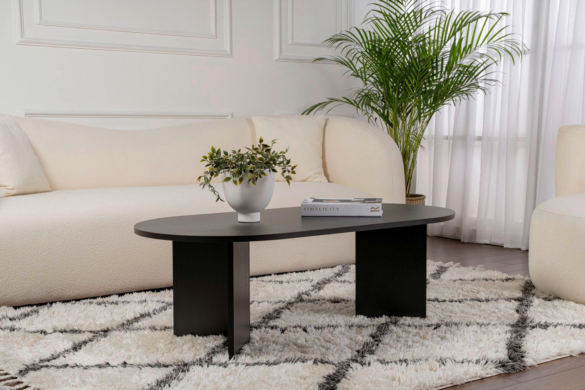 Mid.you Couchtisch Schwarz 119x40x60 cm