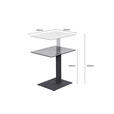 BEISTELLTISCH rechteckig Anthrazit, Grau  - Anthrazit/Grau, Design, Glas/Keramik (45/35/45-65cm) - Dieter Knoll