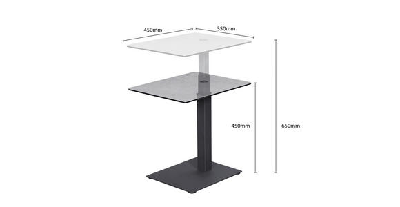 BEISTELLTISCH rechteckig Anthrazit, Grau  - Anthrazit/Grau, Design, Glas/Keramik (45/35/45-65cm) - Dieter Knoll