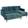 ECKSCHLAFSOFA inkl. Hocker in Blau Textil   - Blau/Eschefarben, Design, Holz/Textil (223/152cm) - Max Winzer