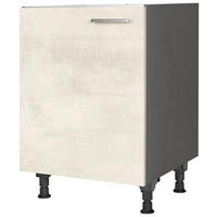 SPÜLENUNTERSCHRANK 60/87/56 cm  in Weiß  - Schieferfarben/Edelstahlfarben, MODERN, Holzwerkstoff/Metall (60/87/56cm) - Nobilia