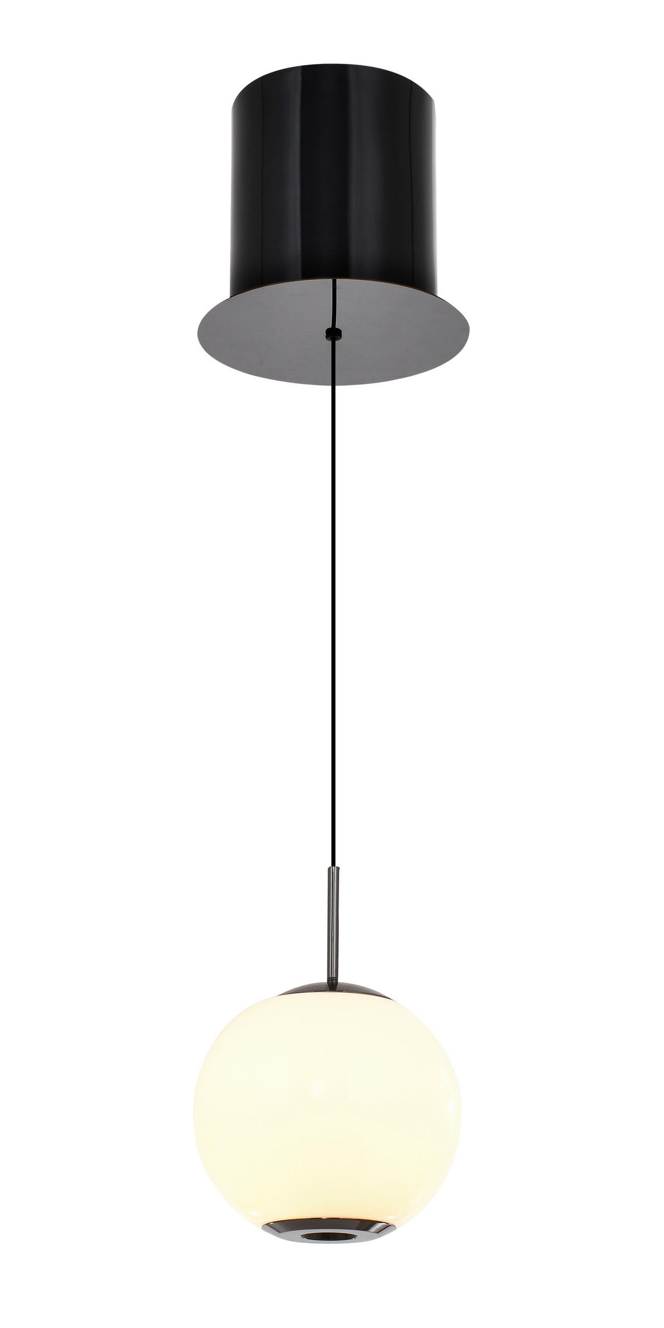 LED-HÄNGELEUCHTE Luberon 12/150/12 cm  - Schwarzchrom, Design, Glas/Kunststoff (12/150/12cm)