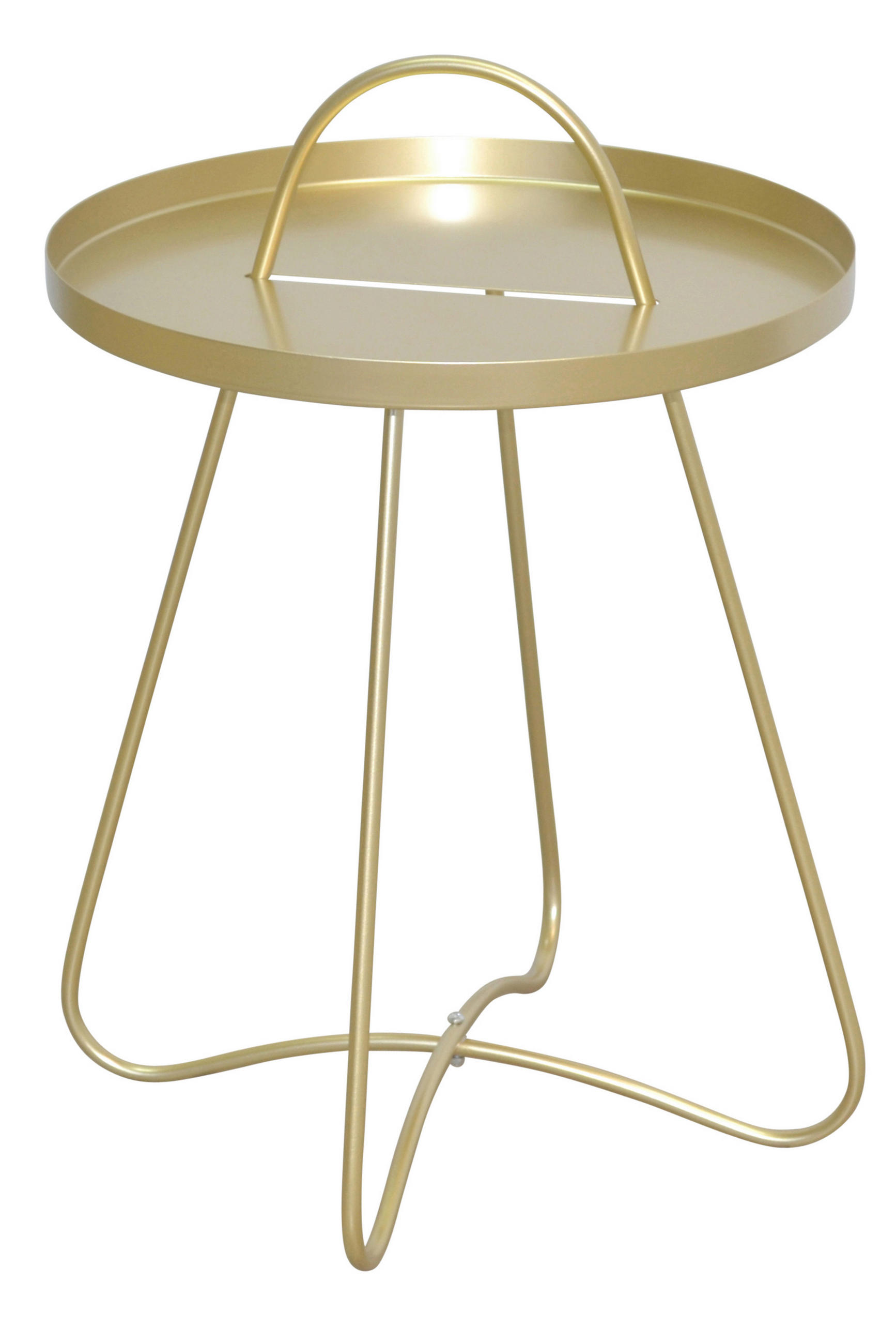 BEISTELLTISCH 40/40/57 cm Goldfarben rund  - Goldfarben, Design, Metall (40/40/57cm) - MID.YOU