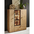 HIGHBOARD 121,9/139,9/37,1 cm  in Wildeiche  - Wildeiche/Graphitfarben, Natur, Glas/Holz (121,9/139,9/37,1cm) - Valnatura