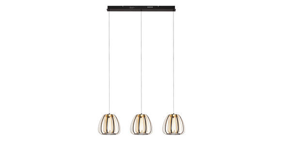 LED-HÄNGELEUCHTE 95/23/150 cm - Goldfarben/Schwarz, Design, Kunststoff/Metall (95/23/150cm) - Novel