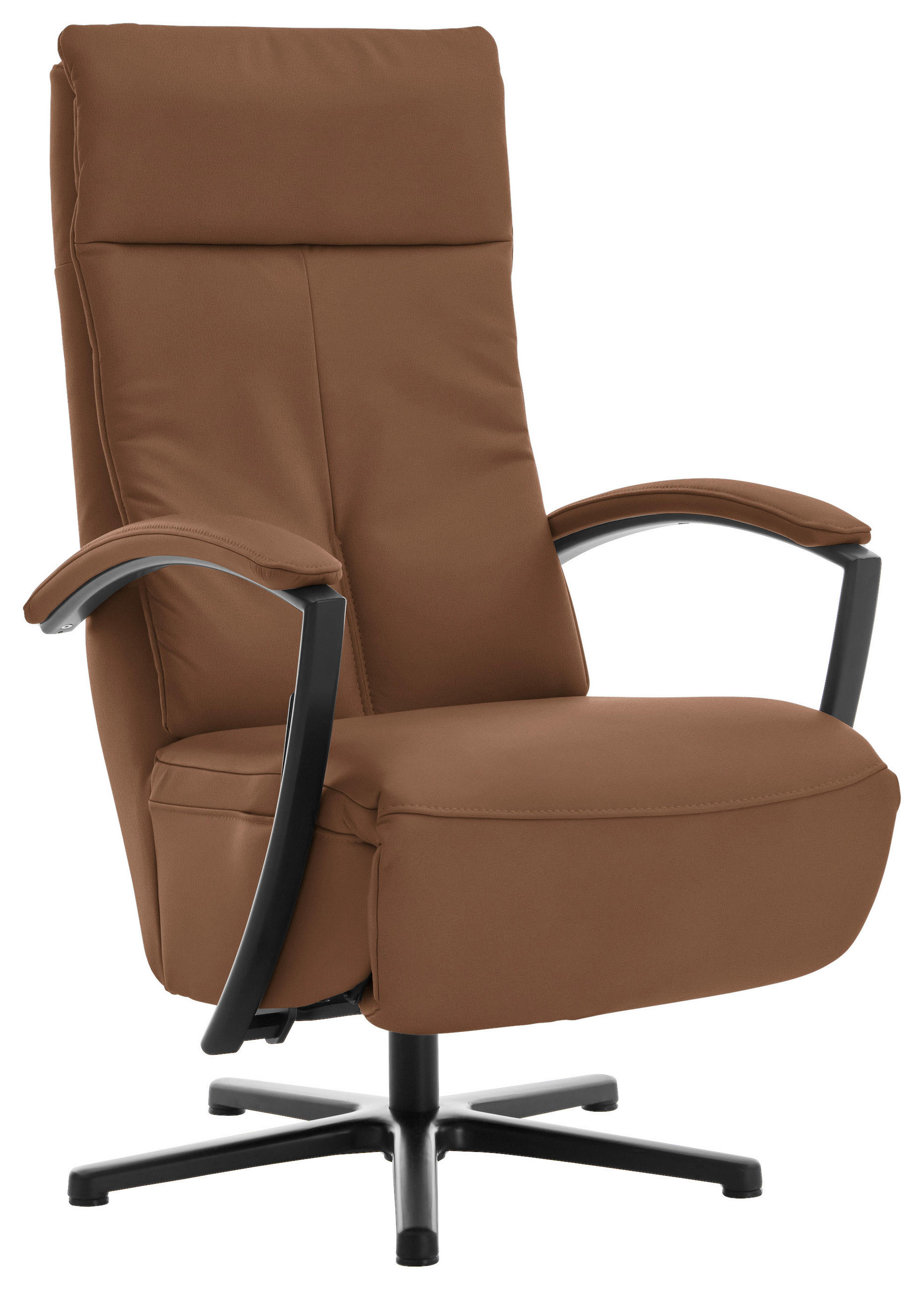 RELAXSESSEL Leder Braun  - Schwarz/Braun, Design, Leder/Metall (76/112/83cm) - Beldomo Speed