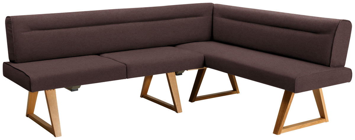 ECKBANK in Holz, Textil Eichefarben, Dunkelbraun  - Eichefarben/Dunkelbraun, Konventionell, Holz/Textil (230/170cm) - Moderano