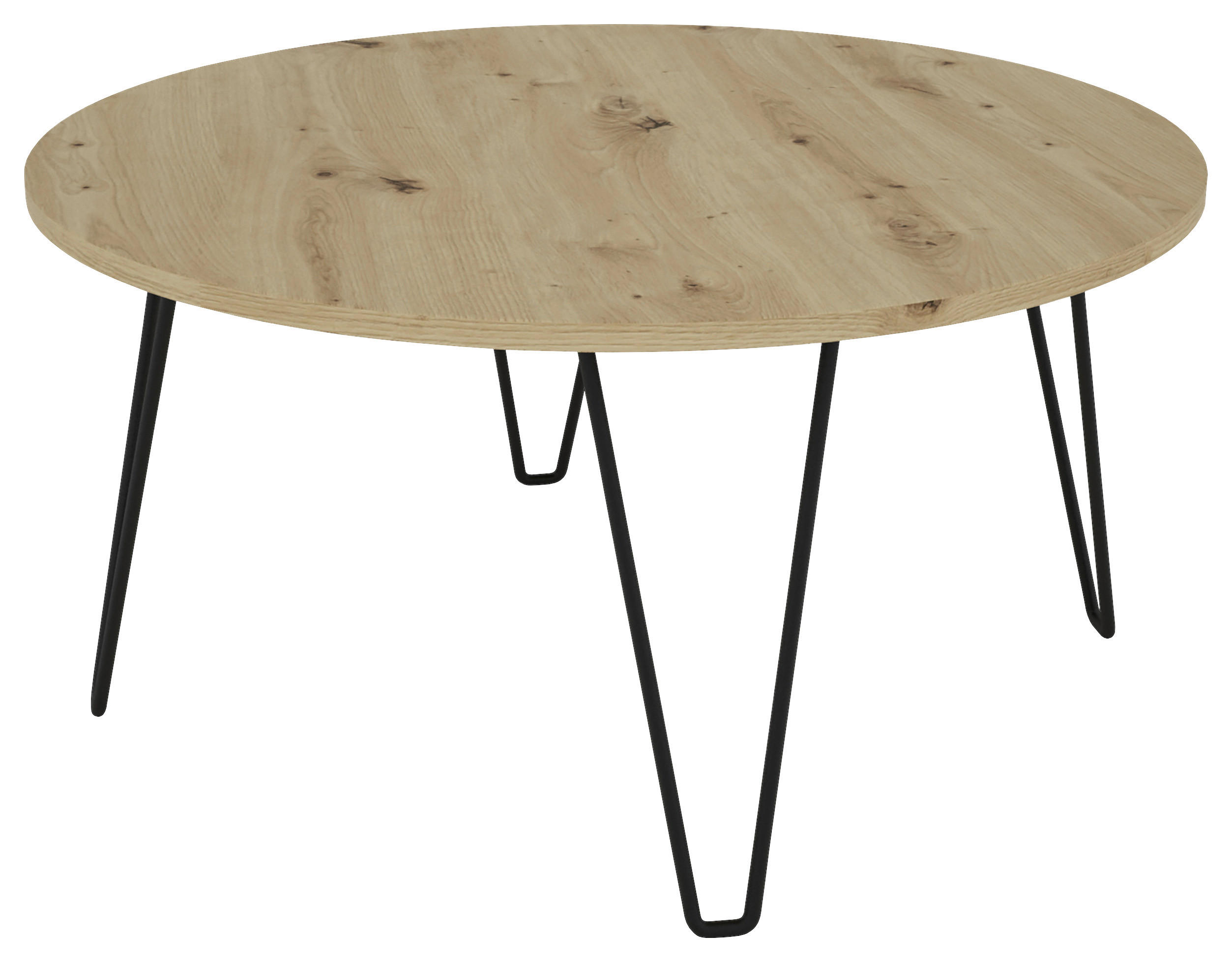 COUCHTISCH 80/80/40 cm rund Schwarz, Eiche Artisan  - Schwarz/Eiche Artisan, KONVENTIONELL, Holzwerkstoff/Metall (80/80/40cm) - MID.YOU