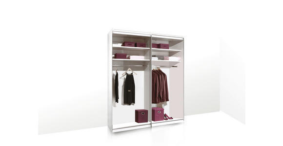 SCHWEBETÜRENSCHRANK 200/222/68 cm 2-türig  - Chromfarben/Grau, Basics, Glas/Holzwerkstoff (200/222/68cm) - Moderano