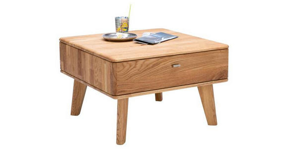COUCHTISCH in Holz 70/70/45 cm - Champagner/Eichefarben, KONVENTIONELL, Holz/Metall (70/70/45cm) - Linea Natura