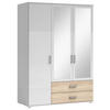 KLEIDERSCHRANK  in Weiß, Sonoma Eiche  - Silberfarben/Weiß, Basics, Glas/Holzwerkstoff (125/190/51cm) - Carryhome