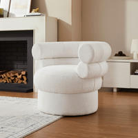 SESSEL in Bouclé Weiß  - Weiß/Braun, MODERN, Holz/Textil (86,4/71/79cm) - Livetastic