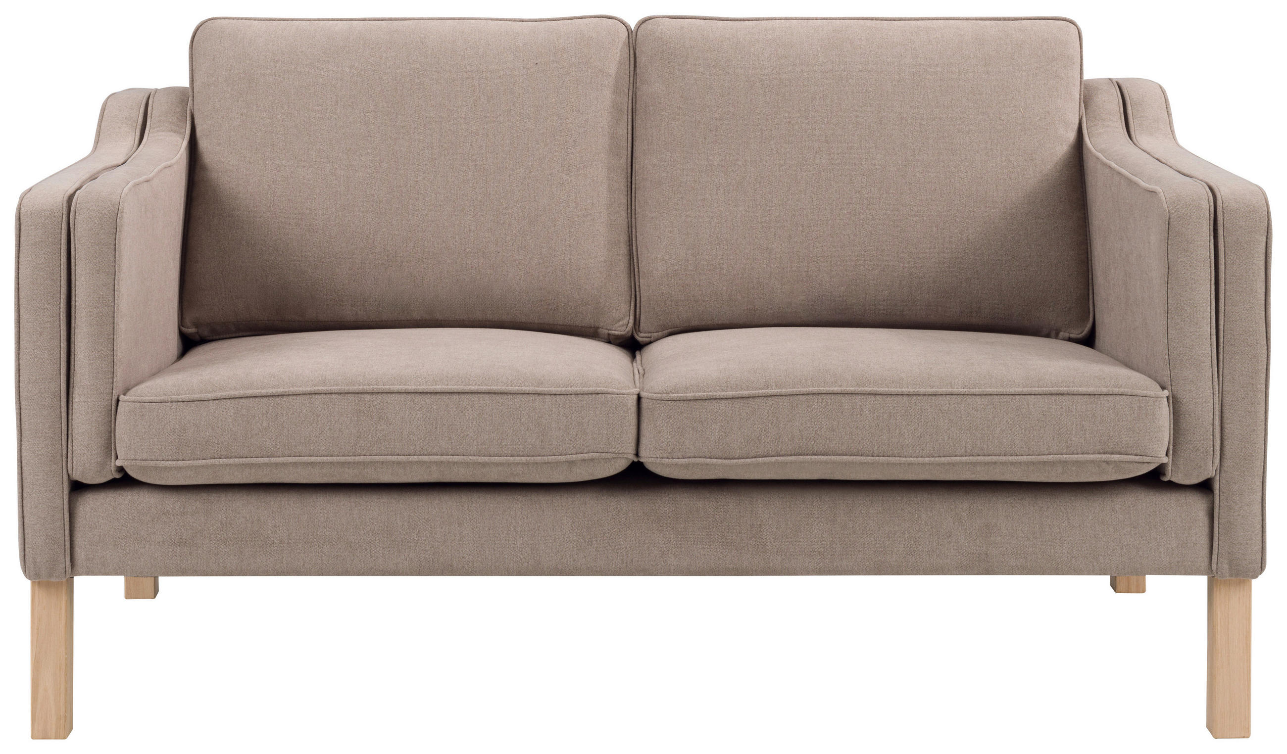 2-SITZER-SOFA Chenille Hellbraun  - Hellbraun/Eichefarben, Design, Holz/Textil (148/84/82cm)