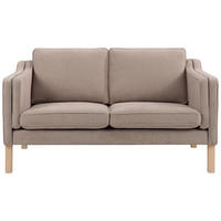 2-SITZER-SOFA Chenille Hellbraun  - Hellbraun/Eichefarben, Design, Holz/Textil (148/84/82cm)