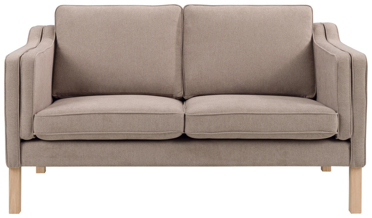 2-SITZER-SOFA Chenille Hellbraun  - Hellbraun/Eichefarben, Design, Holz/Textil (148/84/82cm)