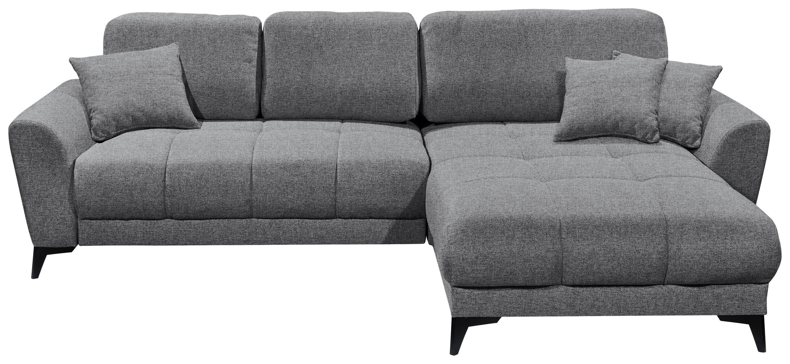 ECKSOFA Dunkelgrau Webstoff  - Dunkelgrau/Schwarz, KONVENTIONELL, Kunststoff/Textil (281/189cm) - Carryhome