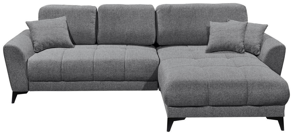 ECKSOFA Dunkelgrau Webstoff  - Dunkelgrau/Schwarz, KONVENTIONELL, Kunststoff/Textil (281/189cm) - Carryhome