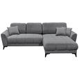 ECKSOFA Dunkelgrau Webstoff  - Dunkelgrau/Schwarz, KONVENTIONELL, Kunststoff/Textil (281/189cm) - Carryhome