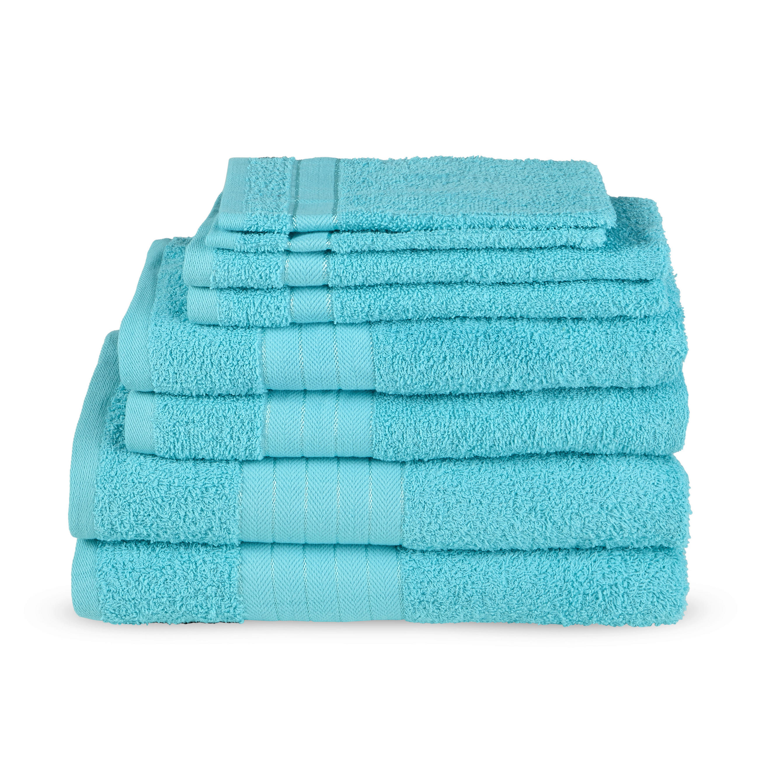 SADA RUČNÍKŮ A OSUŠEK, tyrkysová - tyrkysová, Basics, textil