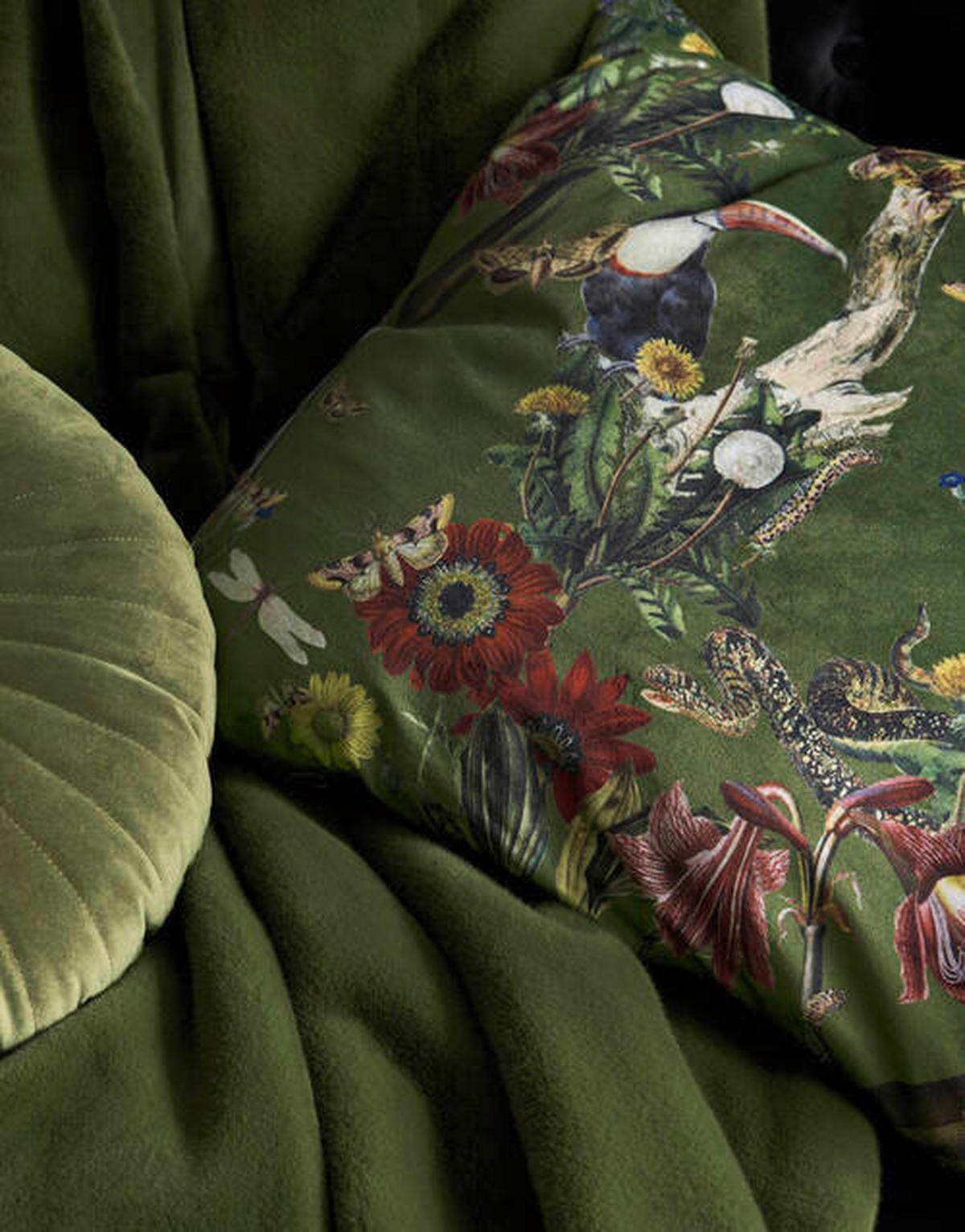 OKRASNA BLAZINA  NAINA     40 cm        - zelena, Konvencionalno, tekstil (40cm) - Essenza