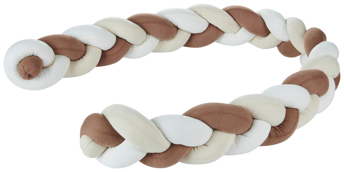 VALJKASTA OGRADICA ZA KREVETAC   - bež/kapućino, Osnovno, tekstil (10/180cm) - Patinio