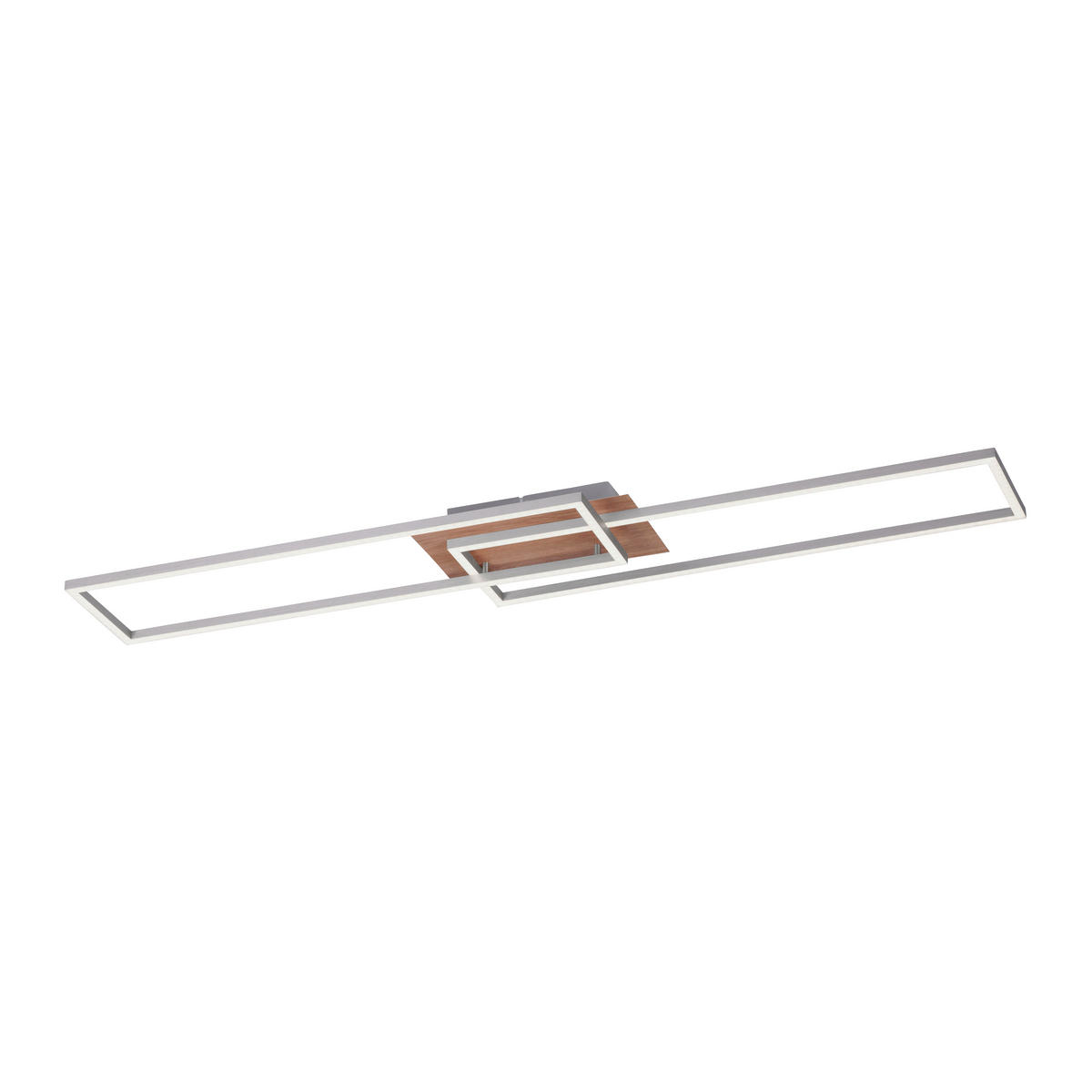 LED SVJETILJKA STROPNA Iven  - boje hrasta/boje nikla, Design, metal/plastika (110/25/7cm)