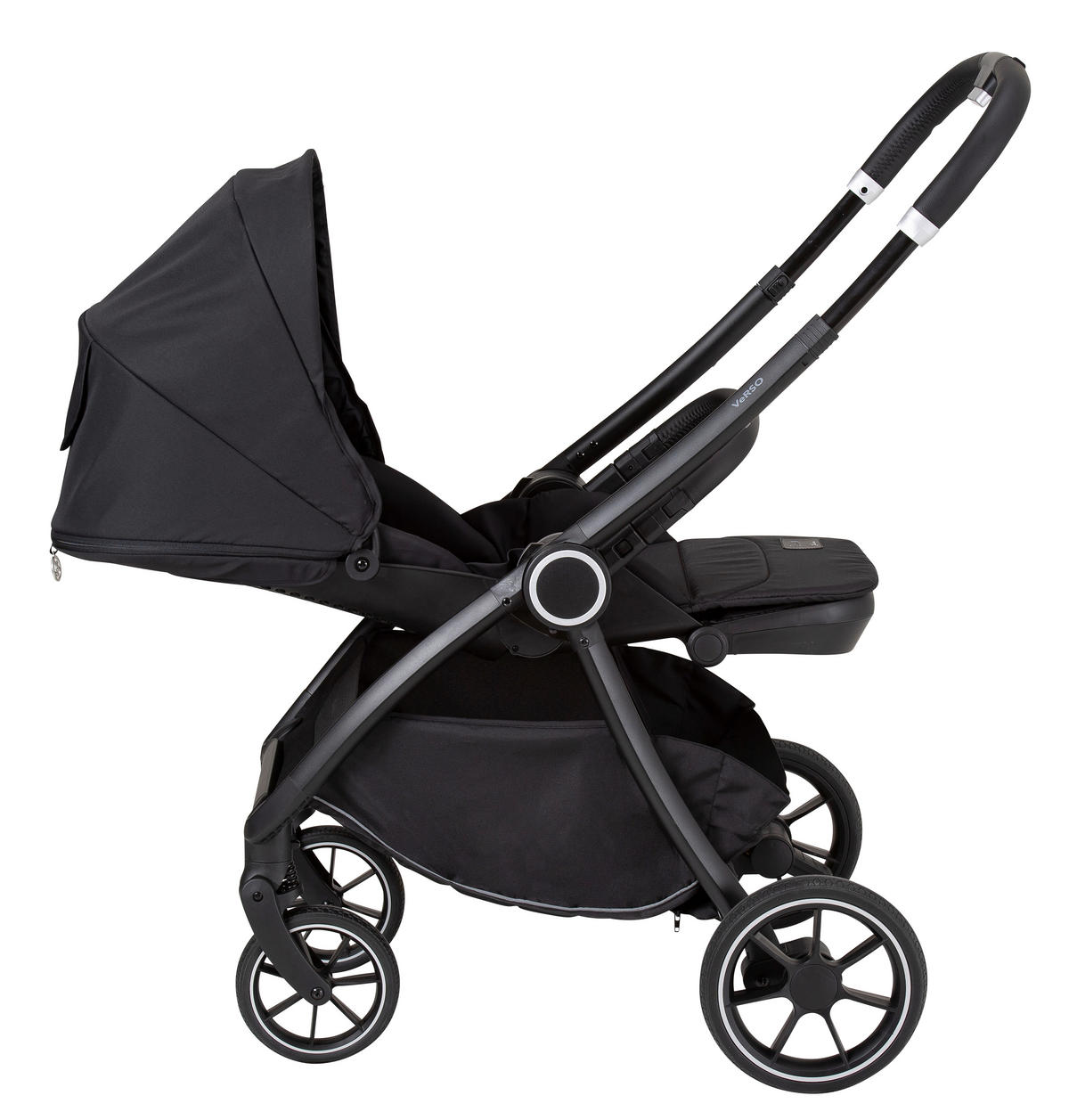 KINDERWAGENSET Verso  - Schwarz, Basics, Textil/Metall (86/62,5/108cm) - Hartan