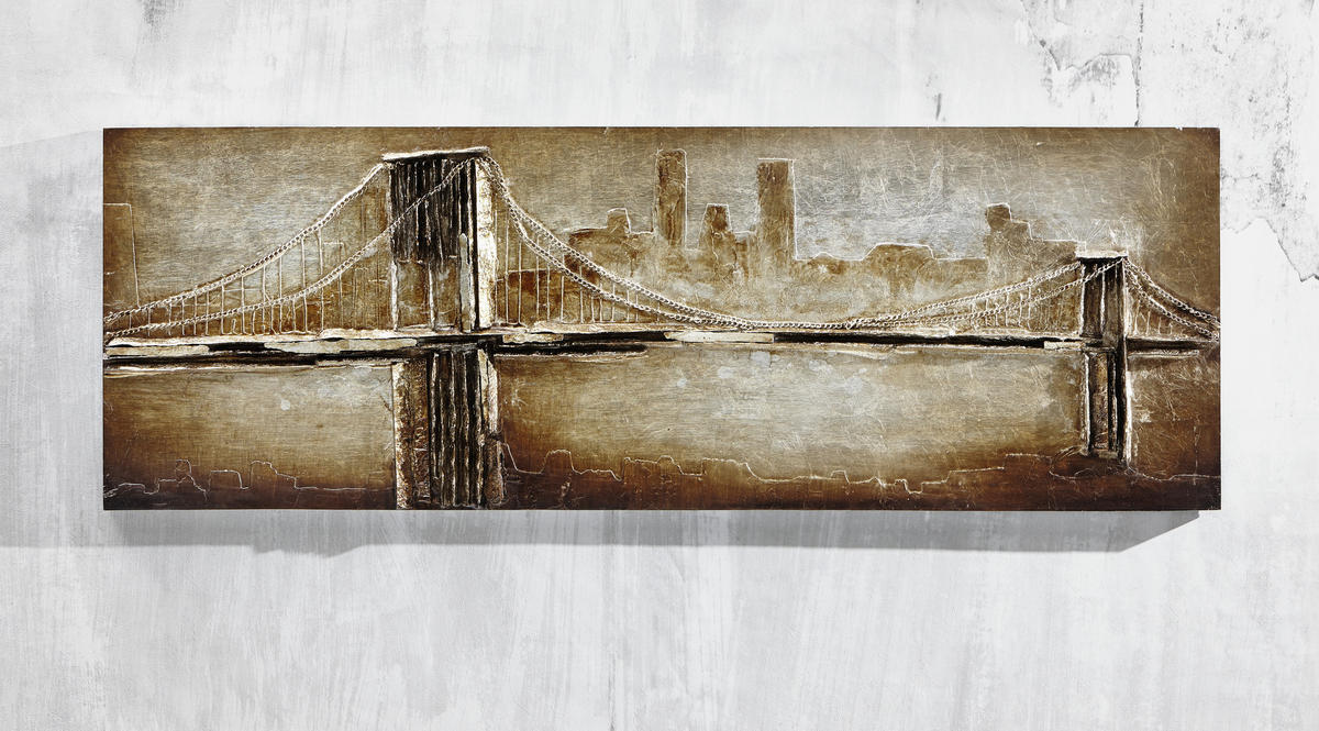 OBJEKTBILD Brücken 160/55 cm  - Silberfarben/Goldfarben, Design, Holz/Kunststoff (160/55cm) - Monee