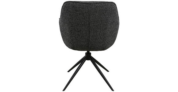 ARMLEHNSTUHL  in Eisen Leinenoptik  - Anthrazit/Schwarz, Design, Textil/Metall (64/84/61cm) - Novel