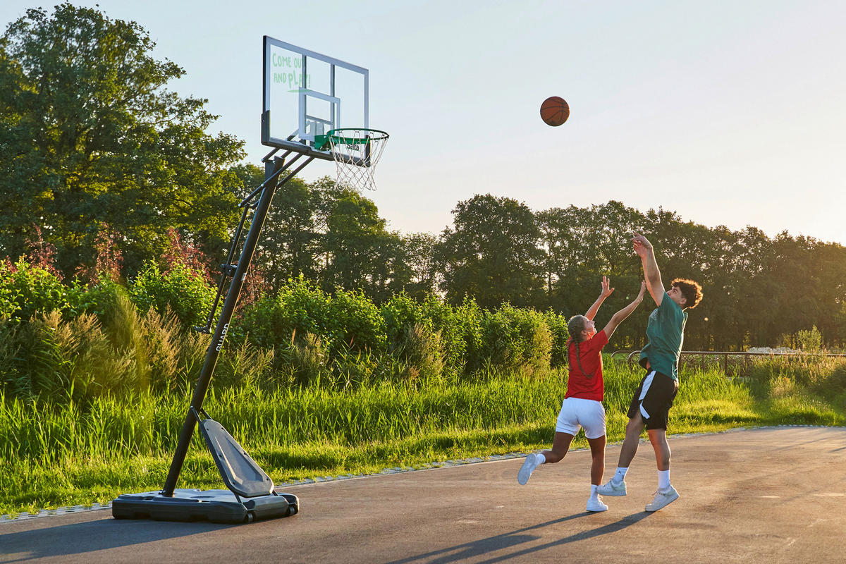 BASKETBALLSTÄNDER - Schwarz/Grün, KONVENTIONELL, Kunststoff/Metall (138/296-371/240cm) - Salta