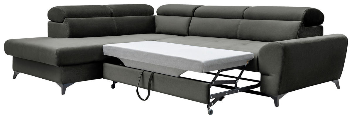 Freisteller von MID.YOU ECKSOFA Schwarz Velours.