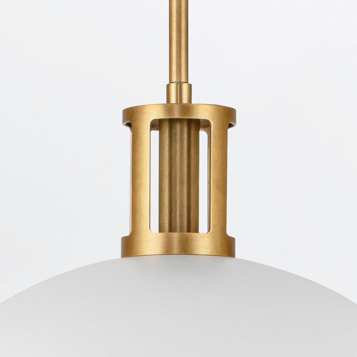 HÄNGELEUCHTE 32,4/41,7 cm  - Messingfarben/Weiß, Natur, Glas/Holz (32,4/41,7cm) - Elstead Lighting