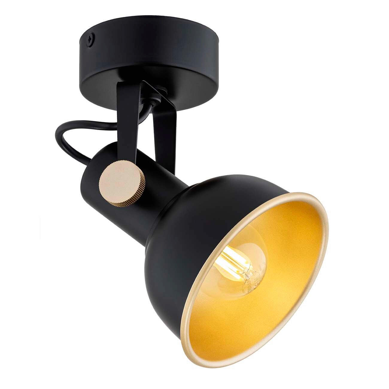 WANDLEUCHTE Argon Lenora 20/15/11 cm   - Goldfarben/Schwarz, KONVENTIONELL, Metall (20/15/11cm)