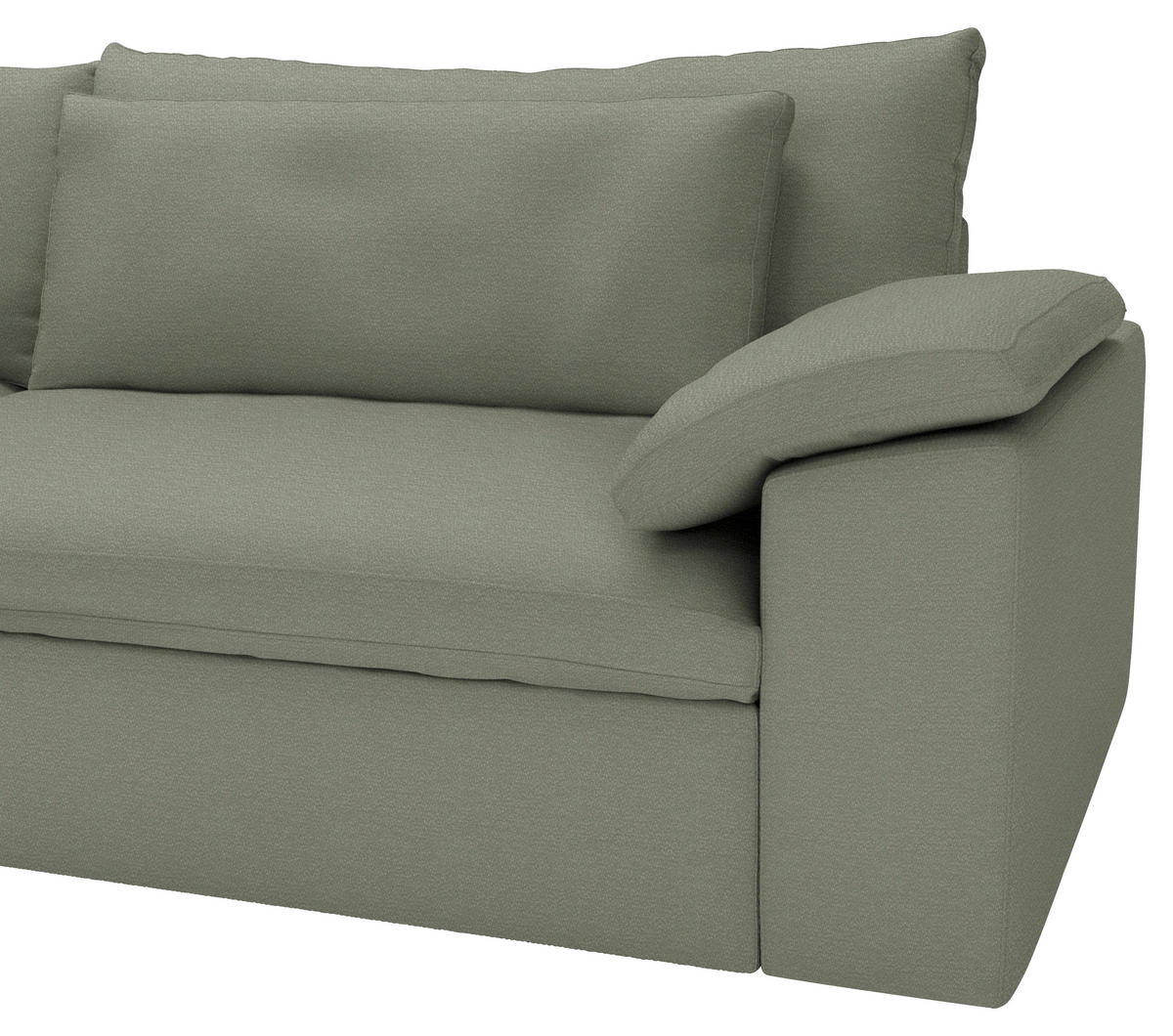 ECKSOFA  Chenille Graugrün  - Schwarz/Graugrün, Modern, Kunststoff/Textil (198/306cm) - Carryhome