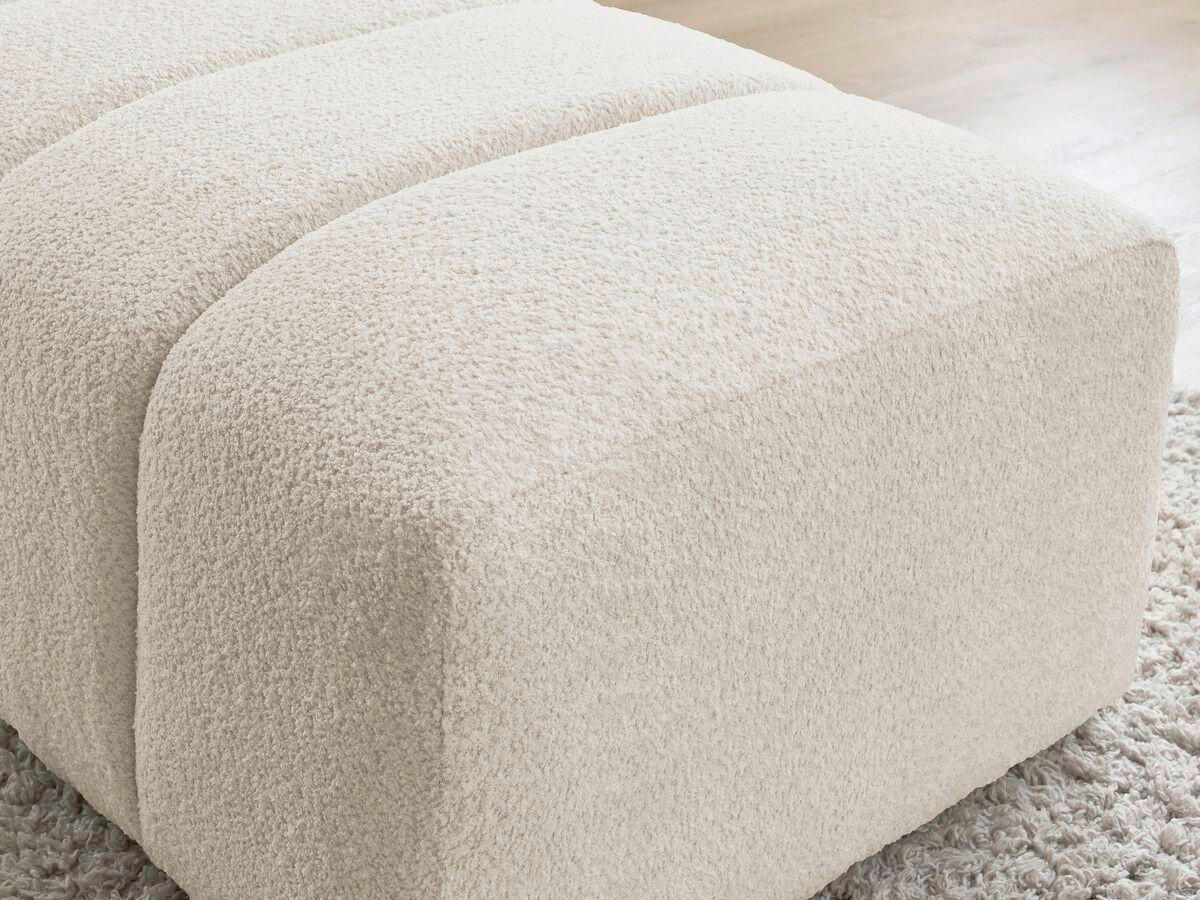 HOCKER ANNECY Bouclé Beige  - Beige/Schwarz, MODERN, Kunststoff/Textil (140/45/70cm)