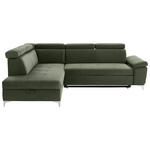 ECKSOFA Olivgrün Mikrofaser  - Chromfarben/Olivgrün, KONVENTIONELL, Textil/Metall (206/271cm) - Carryhome