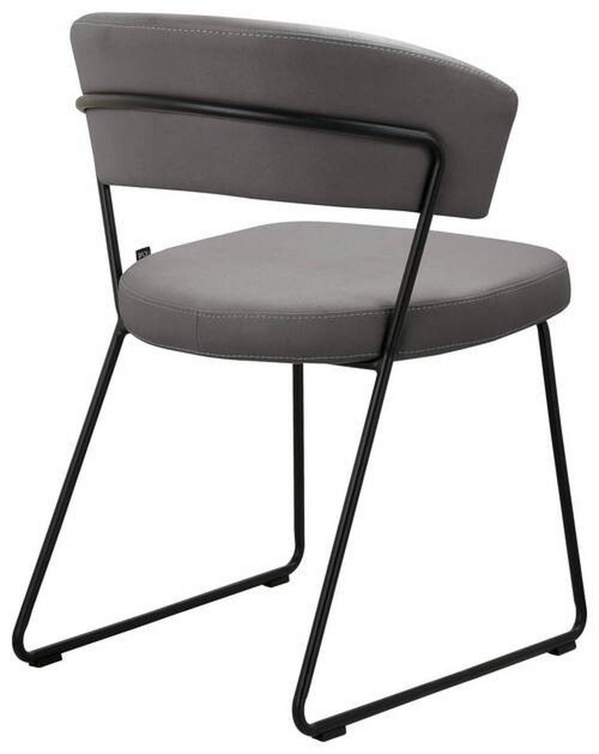 STUHL  in Eisen Mikrofaser Metall, Textil  - Schwarz/Grau, Design, Textil/Metall (56,5/77/58cm) - Novel