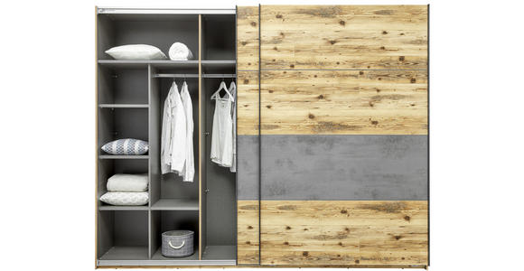Inneneinteilung Alicante - Grau, MODERN, Holzwerkstoff (82,7/158/47,7cm) - Luca Bessoni